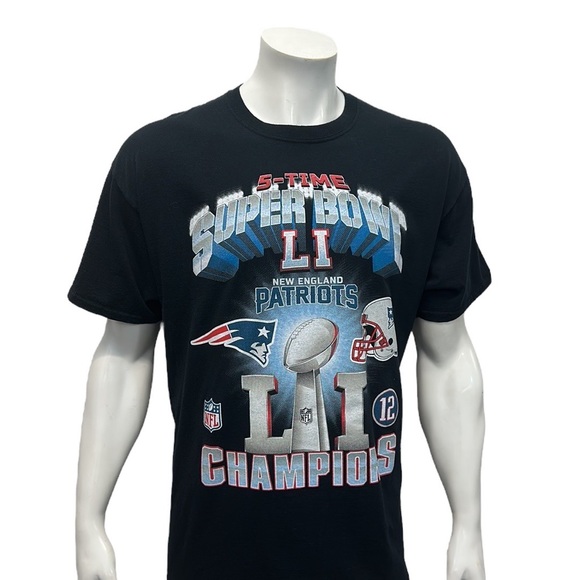 New England Patriots NFL Super Bowl 51 SB LI 5-Time Champions Graphic T-Shirt XL - Picture 4 of 7